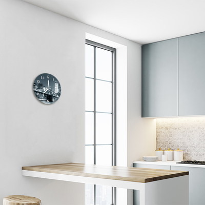 Reloj de vidrio para cocina Ciudad puente