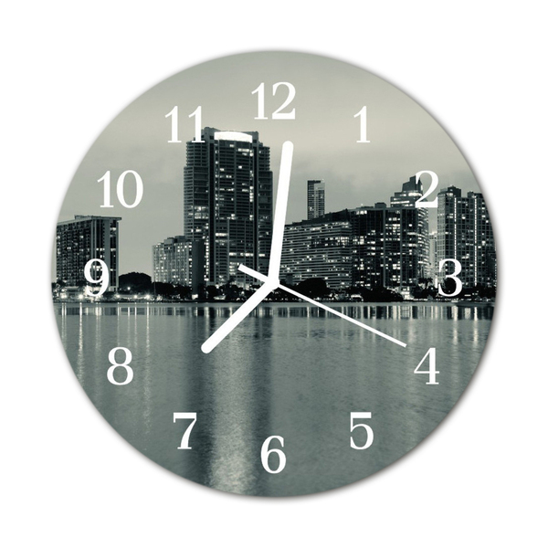 Reloj de vidrio para cocina Ciudad edificios