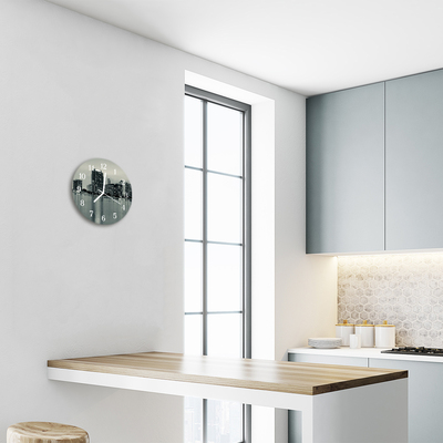 Reloj de vidrio para cocina Ciudad edificios