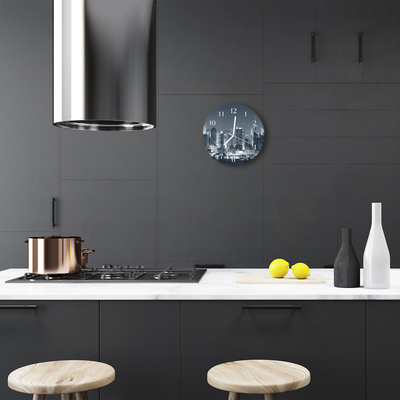 Reloj de vidrio para cocina Ciudad noche