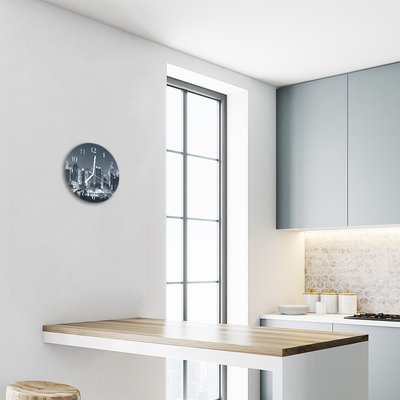 Reloj de vidrio para cocina Ciudad noche