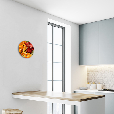 Reloj de vidrio para cocina Fruta