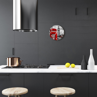 Reloj de vidrio para cocina Cabina telefónica