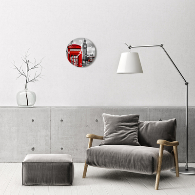 Reloj de vidrio para cocina Cabina telefónica