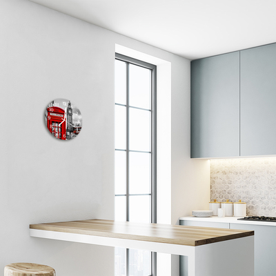 Reloj de vidrio para cocina Cabina telefónica