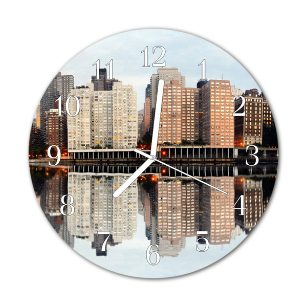Reloj de vidrio para cocina Ciudad edificios