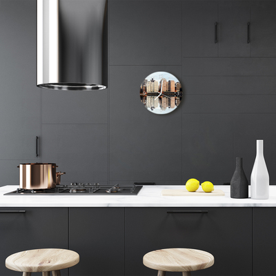 Reloj de vidrio para cocina Ciudad edificios