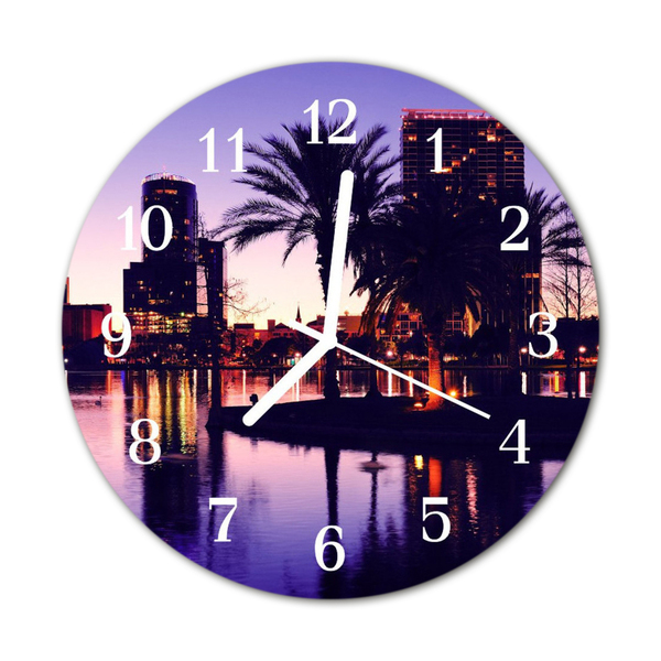 Reloj de vidrio para cocina Florida palmeras