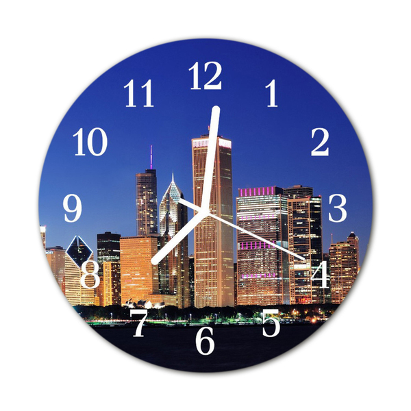 Reloj de vidrio para cocina Ciudad edificios