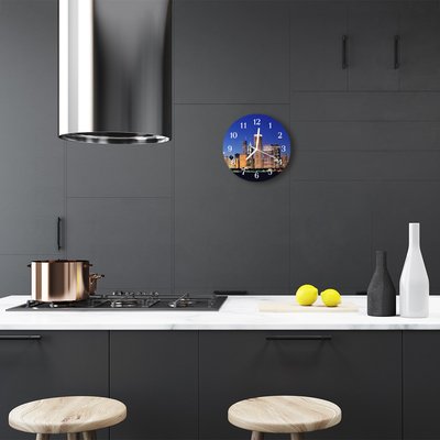 Reloj de vidrio para cocina Ciudad edificios