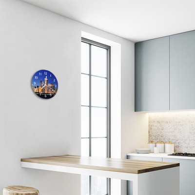 Reloj de vidrio para cocina Ciudad edificios