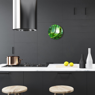 Reloj de vidrio para cocina Bosque musgo