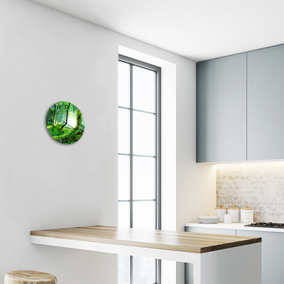 Reloj de vidrio para cocina Bosque musgo