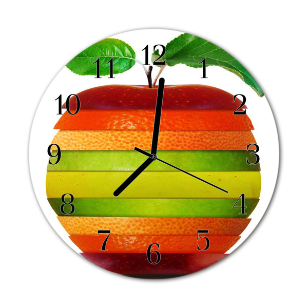 Reloj de vidrio para cocina Manzana
