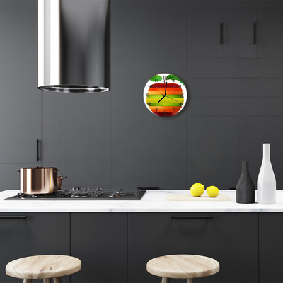 Reloj de vidrio para cocina Manzana