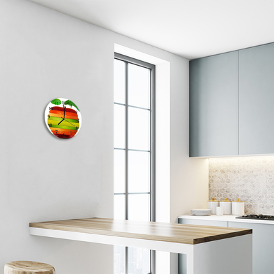Reloj de vidrio para cocina Manzana