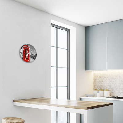 Reloj de vidrio para cocina Cabina telefónica