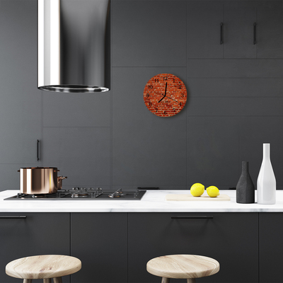 Reloj de vidrio para cocina Muralla de ladrillo