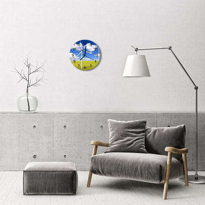 Reloj de vidrio para cocina Molinos de viento campo