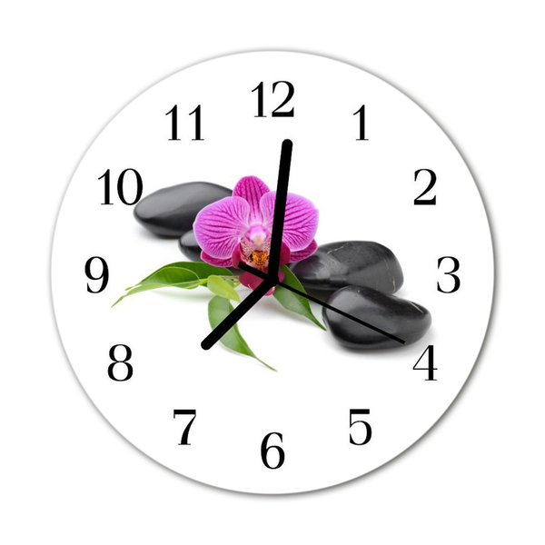 Reloj de vidrio para cocina Orquídea