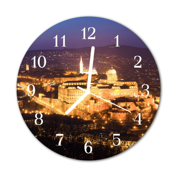 Reloj de vidrio para cocina Ciudad budapest