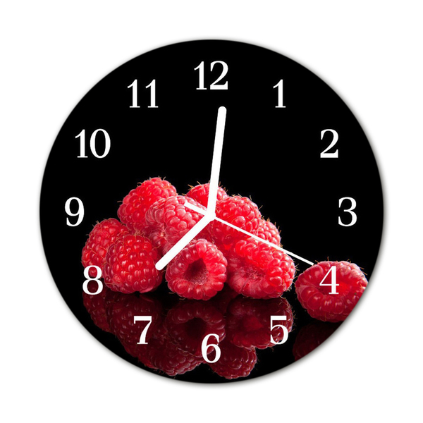 Reloj de vidrio para cocina Frambuesas