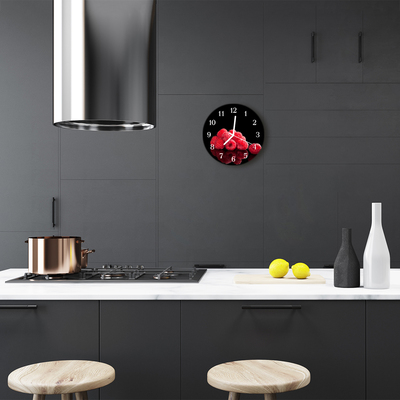 Reloj de vidrio para cocina Frambuesas