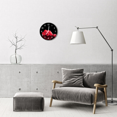 Reloj de vidrio para cocina Frambuesas