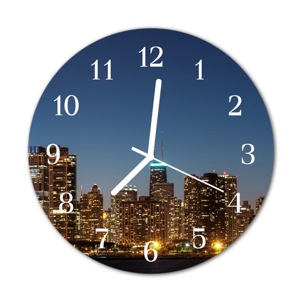 Reloj de vidrio para cocina Ciudad edificios
