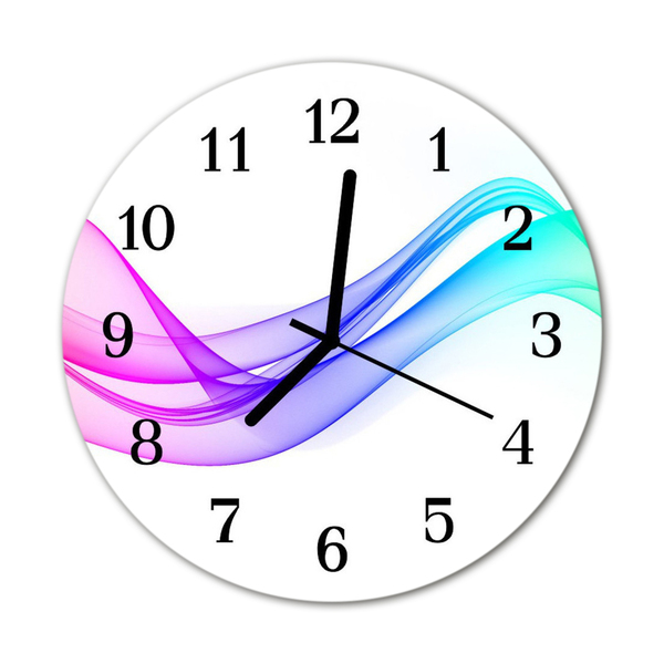 Reloj de vidrio para cocina Líneas abstractas