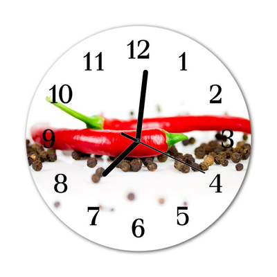 Reloj de vidrio para cocina Pimiento pimiento