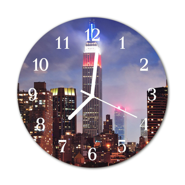 Reloj de vidrio para cocina Ciudad edificios