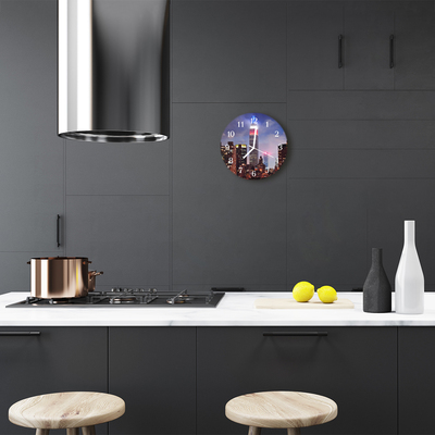 Reloj de vidrio para cocina Ciudad edificios