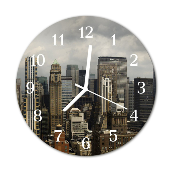 Reloj de vidrio para cocina Ciudad edificios