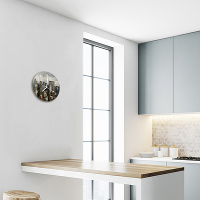 Reloj de vidrio para cocina Ciudad edificios