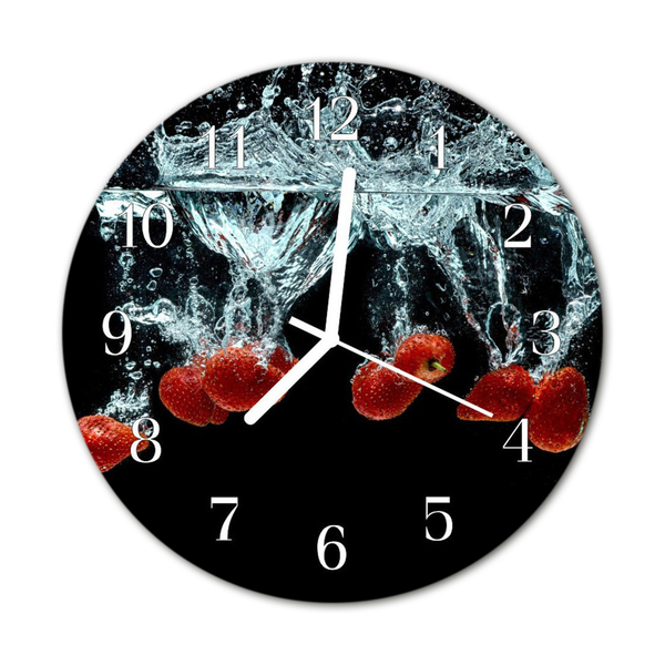 Reloj de vidrio para cocina Fresas