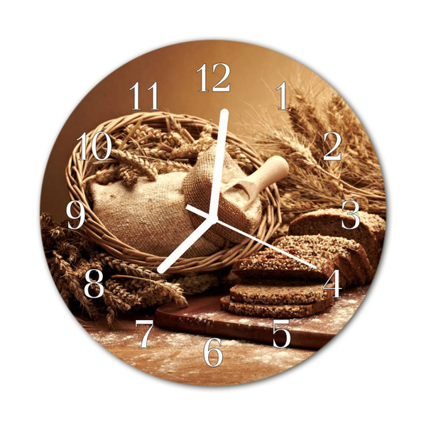 Reloj de vidrio para cocina Pan cereales