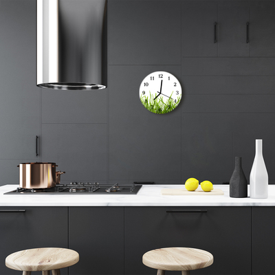 Reloj de vidrio para cocina Hierba
