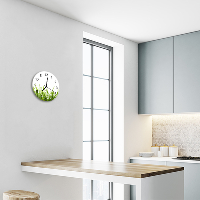 Reloj de vidrio para cocina Hierba