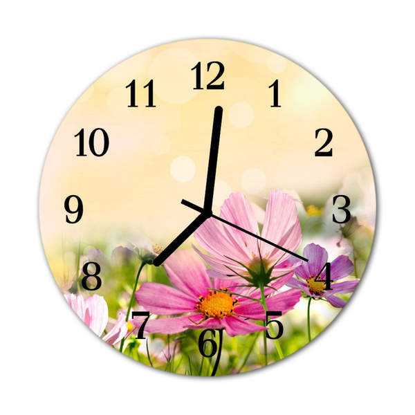Reloj de vidrio para cocina Cosmos flores