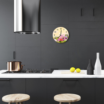 Reloj de vidrio para cocina Cosmos flores