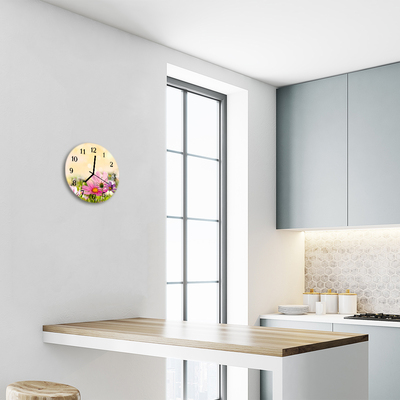 Reloj de vidrio para cocina Cosmos flores