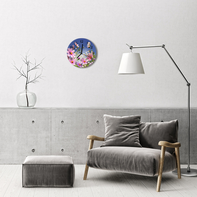 Reloj de vidrio para cocina Cosmos flores