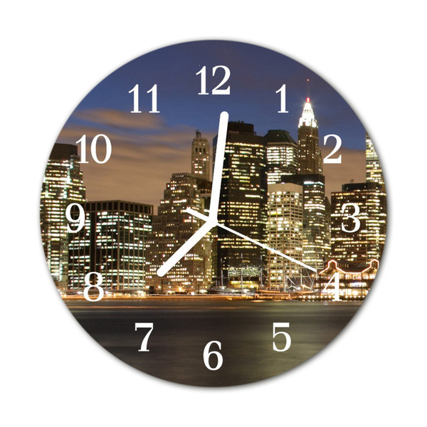 Reloj de vidrio para cocina Ciudad edificios