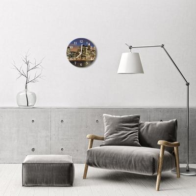 Reloj de vidrio para cocina Ciudad edificios
