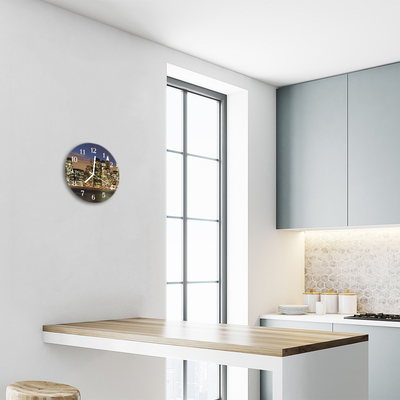 Reloj de vidrio para cocina Ciudad edificios