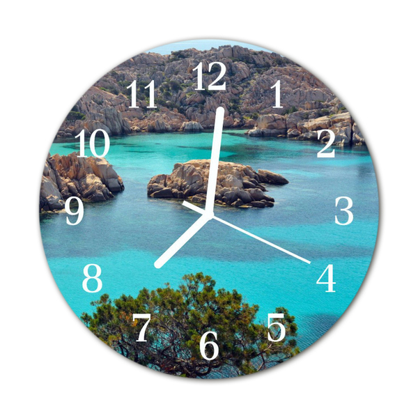 Reloj de vidrio para cocina Paisaje mar
