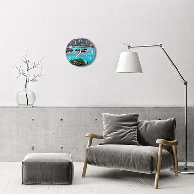 Reloj de vidrio para cocina Paisaje mar
