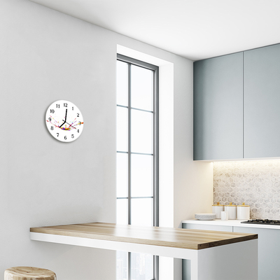 Reloj de vidrio para cocina Mancha