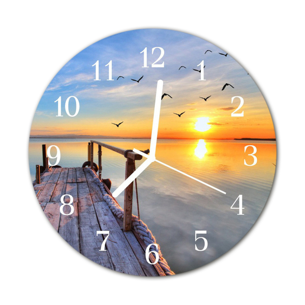Reloj de vidrio para cocina Muelle